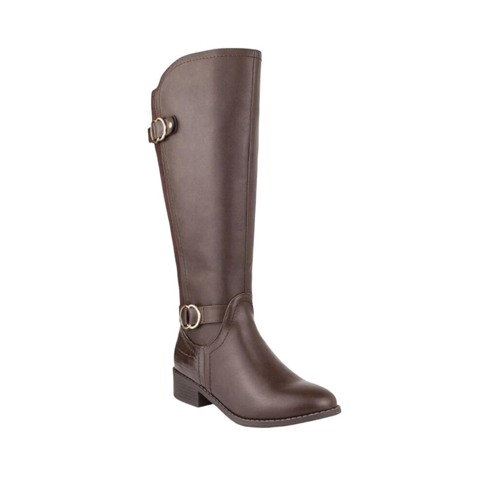 Karen Scott Women's Leandraa Buckled Riding Boots Brown Size 5
